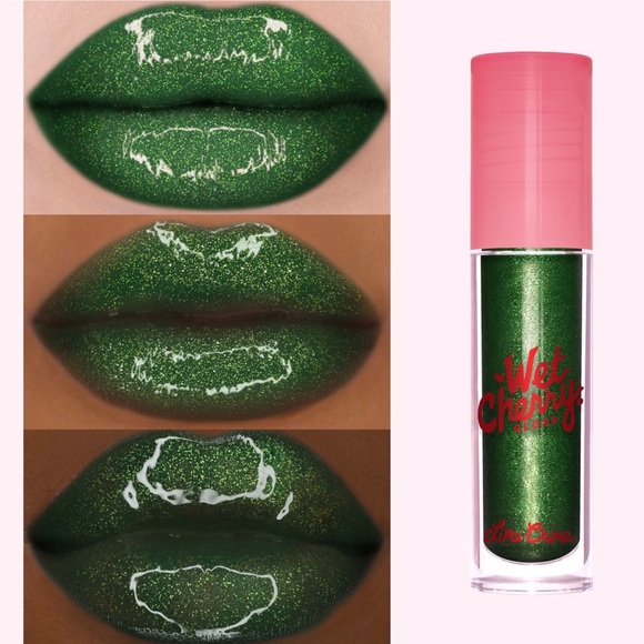 new Lime Crime ᴥ︎ Wet Cherry Lip Gloss ᴥ︎ Monster Sparkle Green Lippy ᴥ︎ Cosplay - Picture 13 of 16
